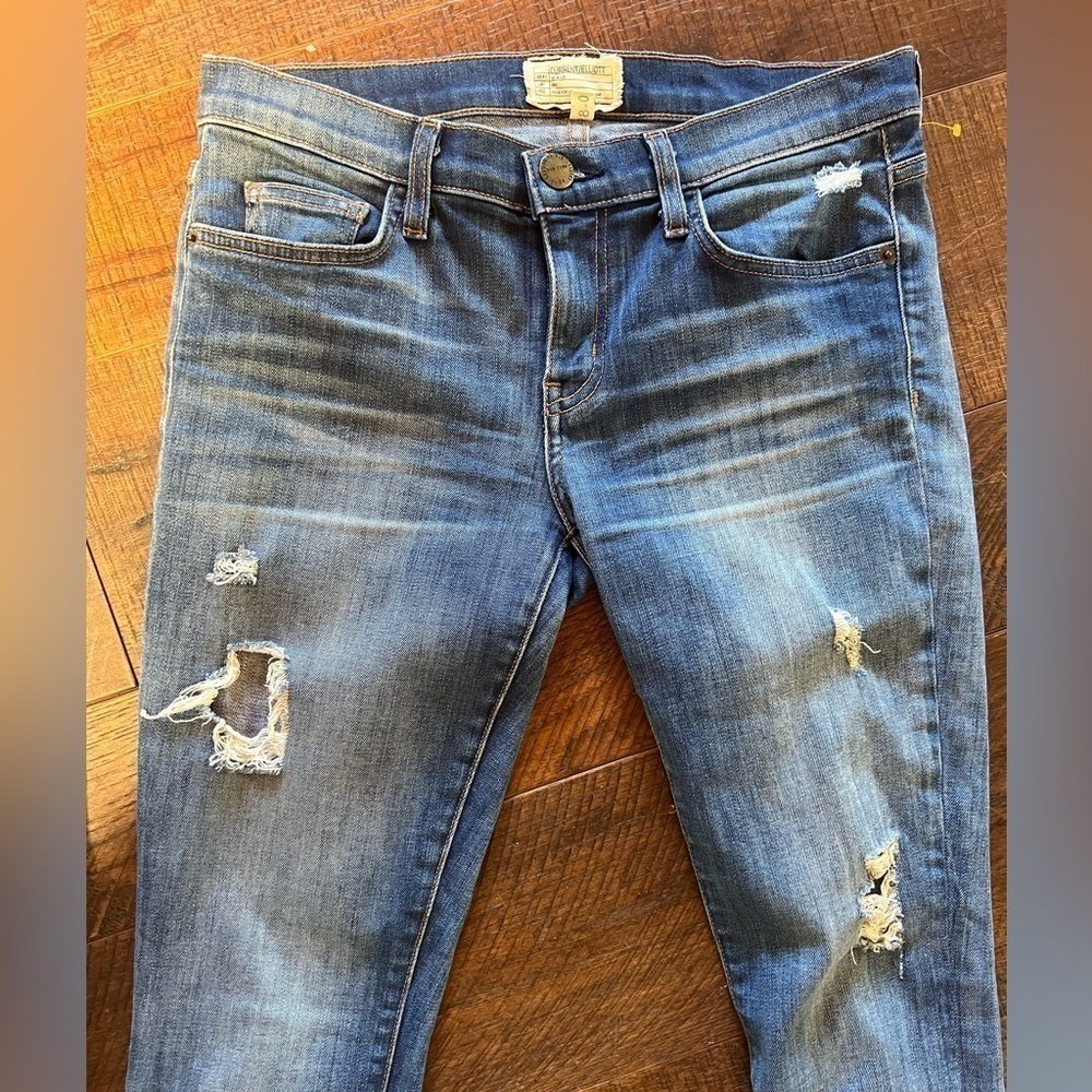 Current Elliott No Stretch Jeans Women's Size‎ 28 High Waist Mom Jeans Distress - Picture 5 of 7